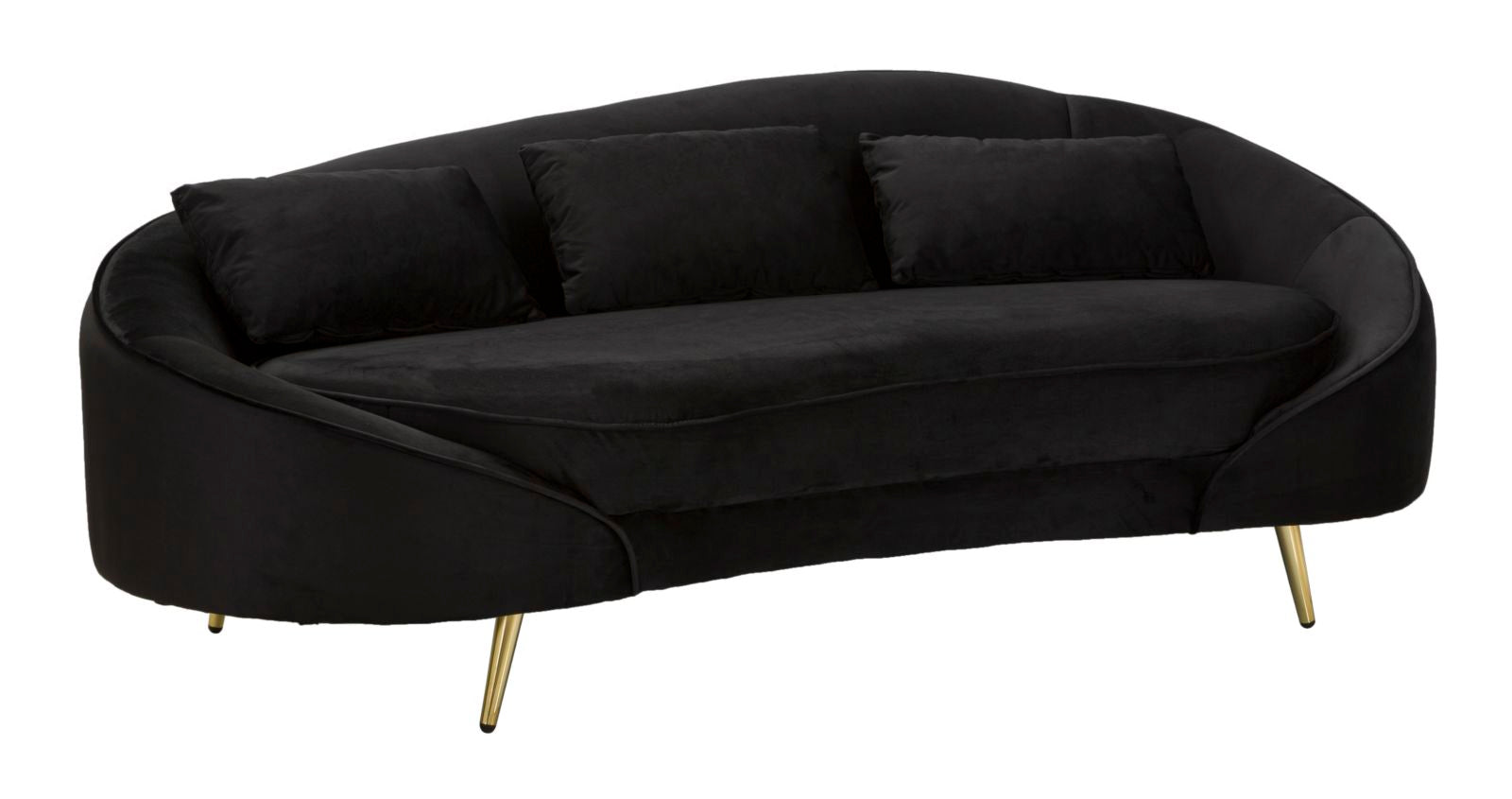 Modern Kanapé 3 személyes OSLO párnákkal fekete 185X84X68 cm Kanapé Mauro Ferretti