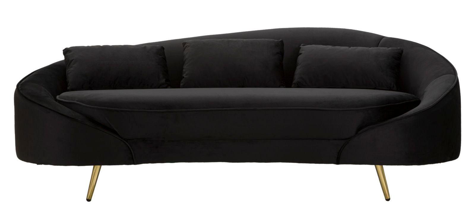 Modern Kanapé 3 személyes OSLO párnákkal fekete 185X84X68 cm Kanapé Mauro Ferretti