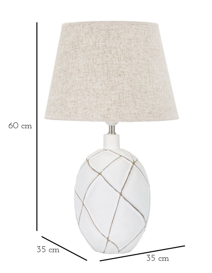 TABLE LAMP POLYRESIN LINES CM Ø 35X60 Mauro Ferretti