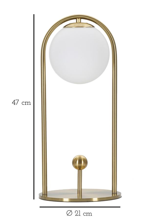 Globe minimal asztali lámpa – arany keret, üveggömb búra, 47 cm Mauro Ferretti
