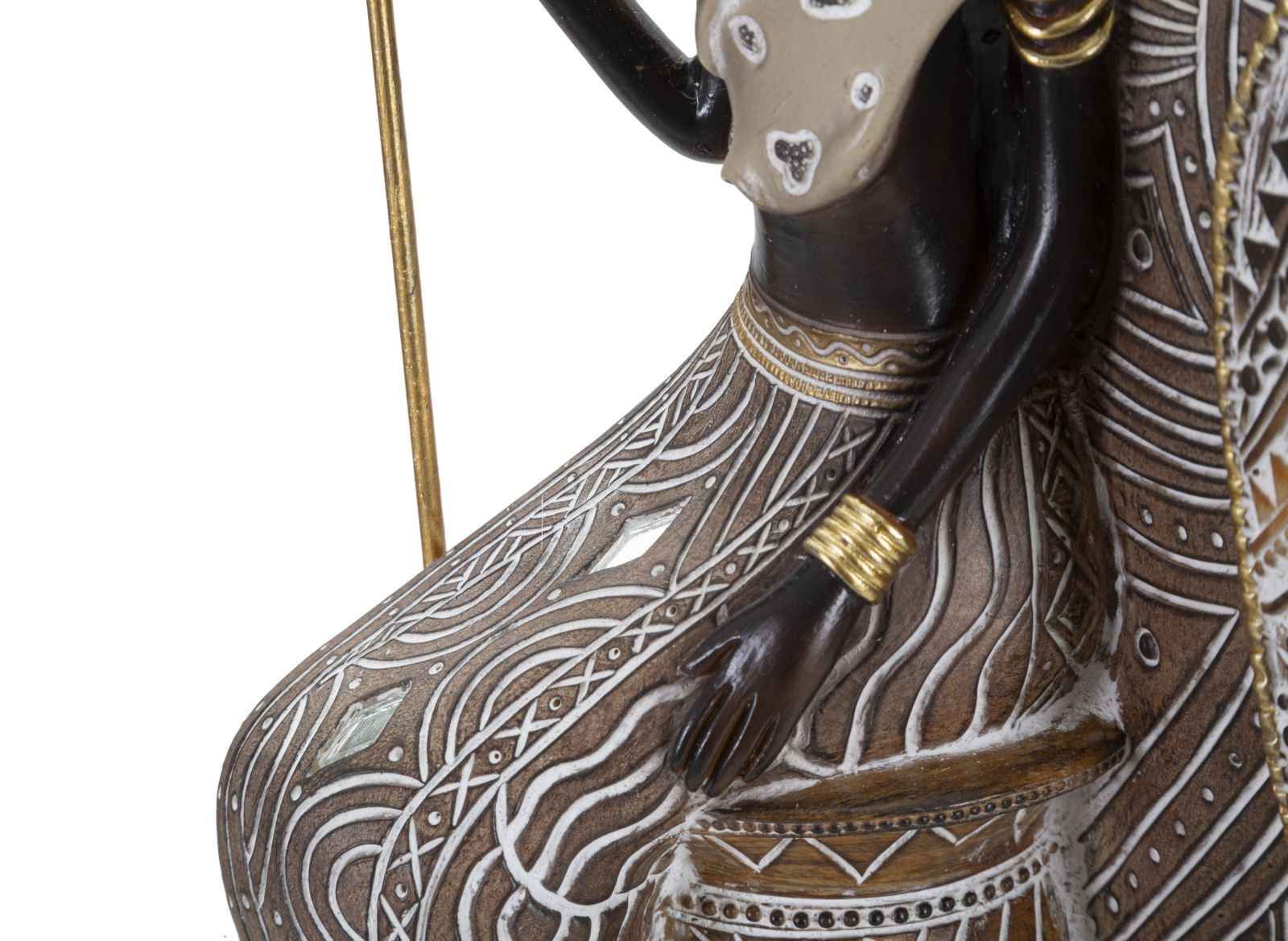 Afrikai pár szobor pajzzsal dekoráció 16,5X11,5X38 cm Dekorációs figura Mauro Ferretti