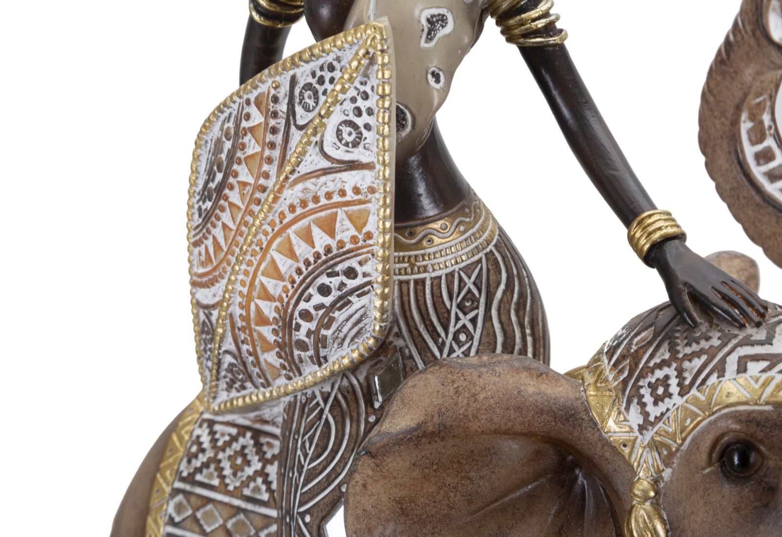 Afrikai nő elefánt hátán szobor 22,5X12X32,5 cm Dekorációs figura Mauro Ferretti