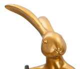 Nyúl figura asztali lámpa – arany szobor talp, fehér ernyő, 47 cm Mauro Ferretti