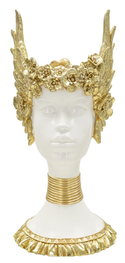 Golden Crown női büszt 17,5X17X38 cm Dekorációs figura Mauro Ferretti