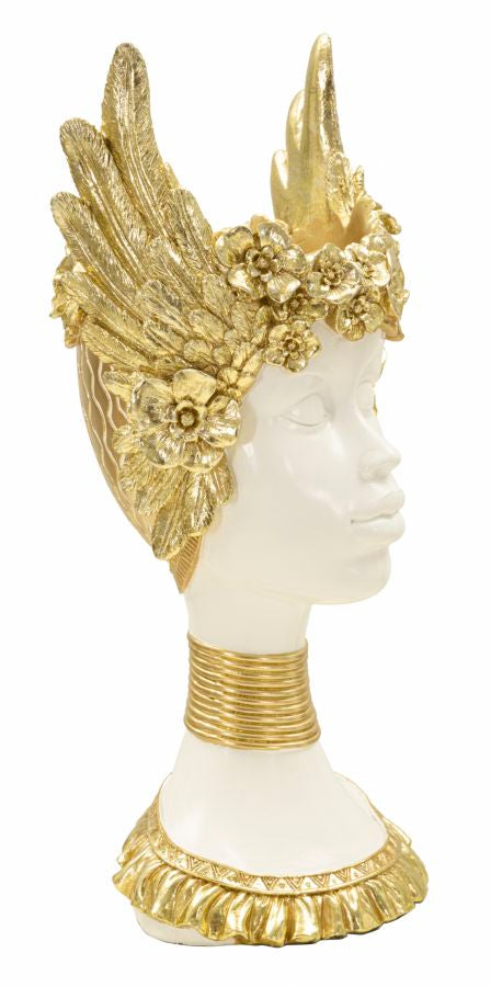 Golden Crown női büszt 17,5X17X38 cm Dekorációs figura Mauro Ferretti