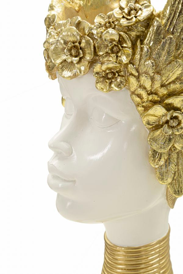 Golden Crown női büszt 17,5X17X38 cm Dekorációs figura Mauro Ferretti