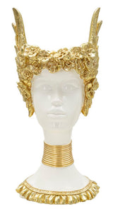 Golden Crown női büszt dekoráció szobor 15X14,5X32 cm Dekorációs figura Mauro Ferretti
