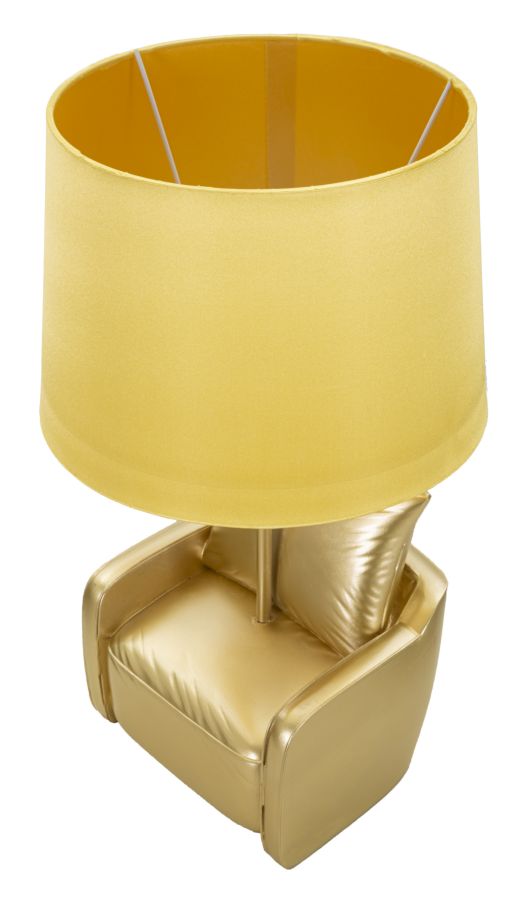 Fotel design asztali lámpa – arany szobor talp, arany ernyő, 46 cm Mauro Ferretti
