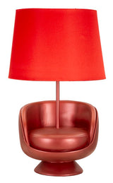 Szék design asztali lámpa – piros szobor talp, piros ernyő, 43 cm Mauro Ferretti