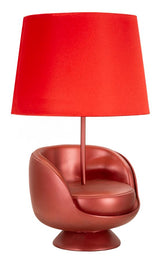 Szék design asztali lámpa – piros szobor talp, piros ernyő, 43 cm Mauro Ferretti