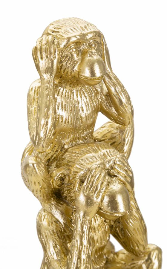 Golden Wise Monkeys – Három bölcs majom szobor dekoráció 10,5X30 cm Dekorációs figura Mauro Ferretti