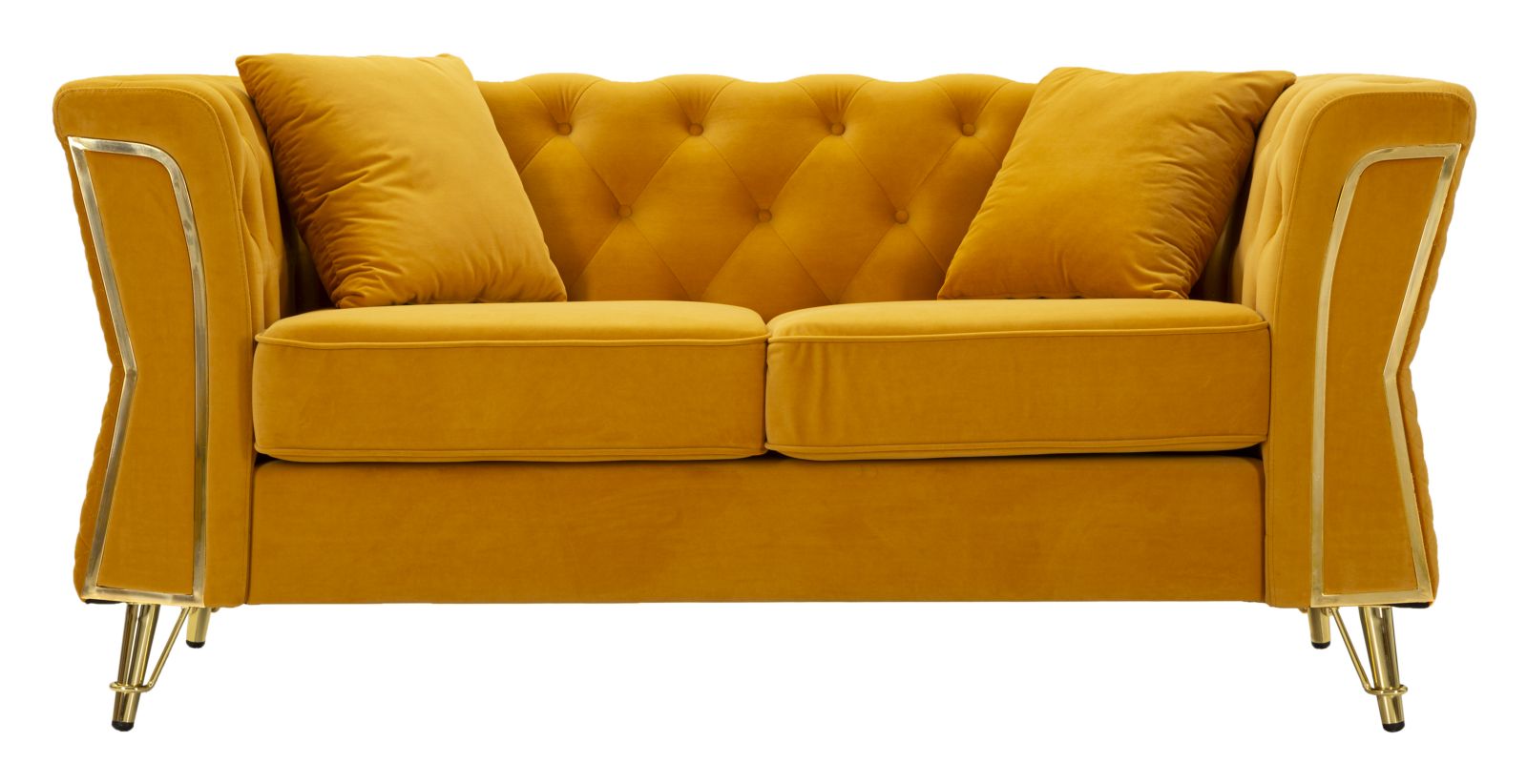 Modern Kanapé EMY MUSTARD párnákkal 162X83X76 cm Kanapé Mauro Ferretti