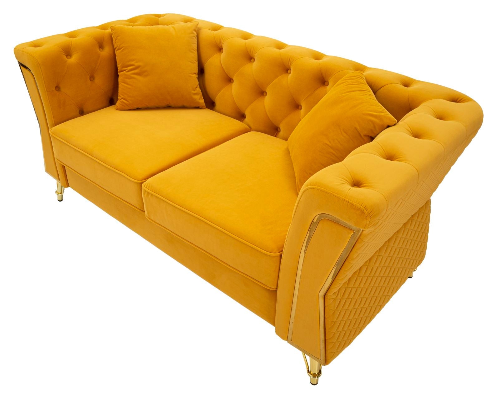 Modern Kanapé EMY MUSTARD párnákkal 162X83X76 cm Kanapé Mauro Ferretti