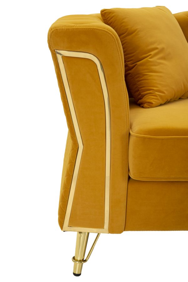 Modern Kanapé EMY MUSTARD párnákkal 162X83X76 cm Kanapé Mauro Ferretti