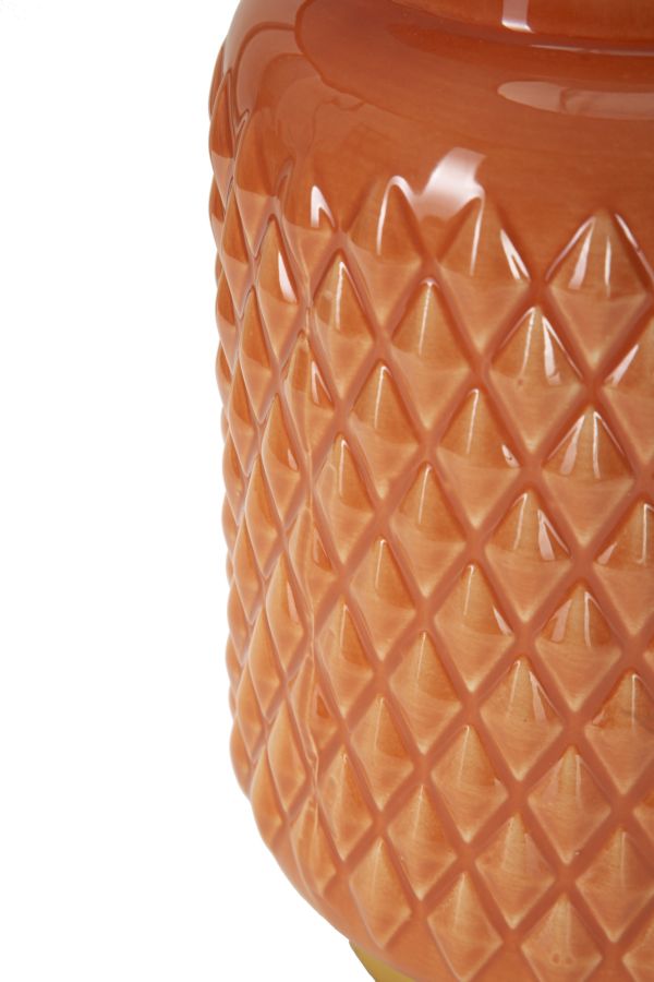 Modern narancssárga kerámia asztali lámpa textil ernyővel Ø 28x44 cm Mauro Ferretti