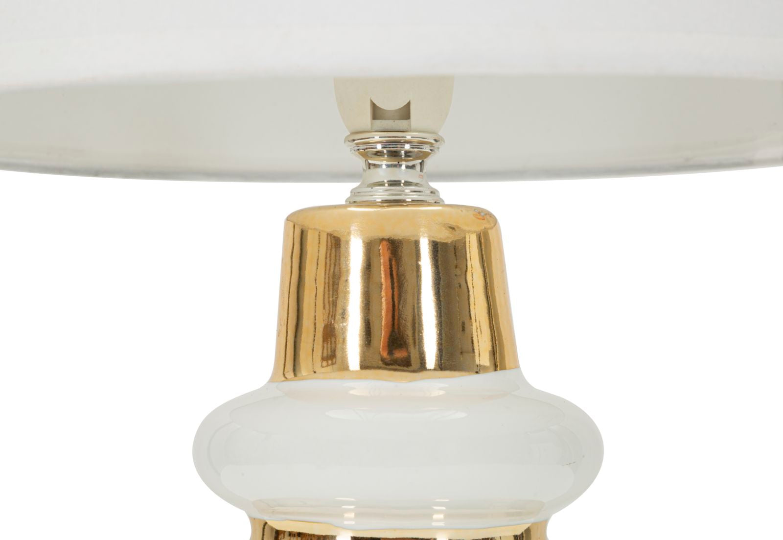Modern fehér arany kerámia asztali lámpa elegáns dizájnnal 23x32 cm Mauro Ferretti