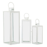 Modern fehér színű lámpás készlet – 3 db 22X22X66-18X18X49,5-14X14X39 cm Dekorációs figura Mauro Ferretti