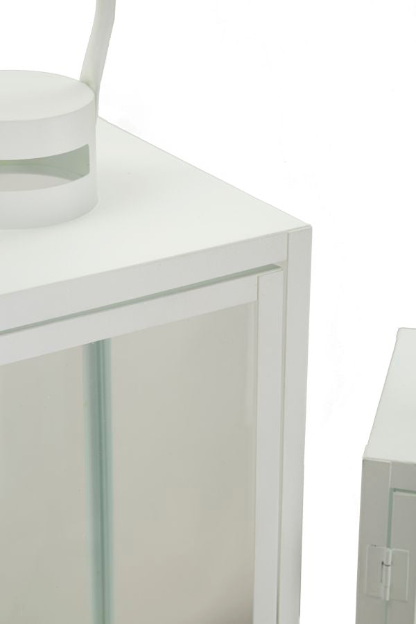 Modern fehér színű lámpás készlet – 3 db 22X22X66-18X18X49,5-14X14X39 cm Dekorációs figura Mauro Ferretti