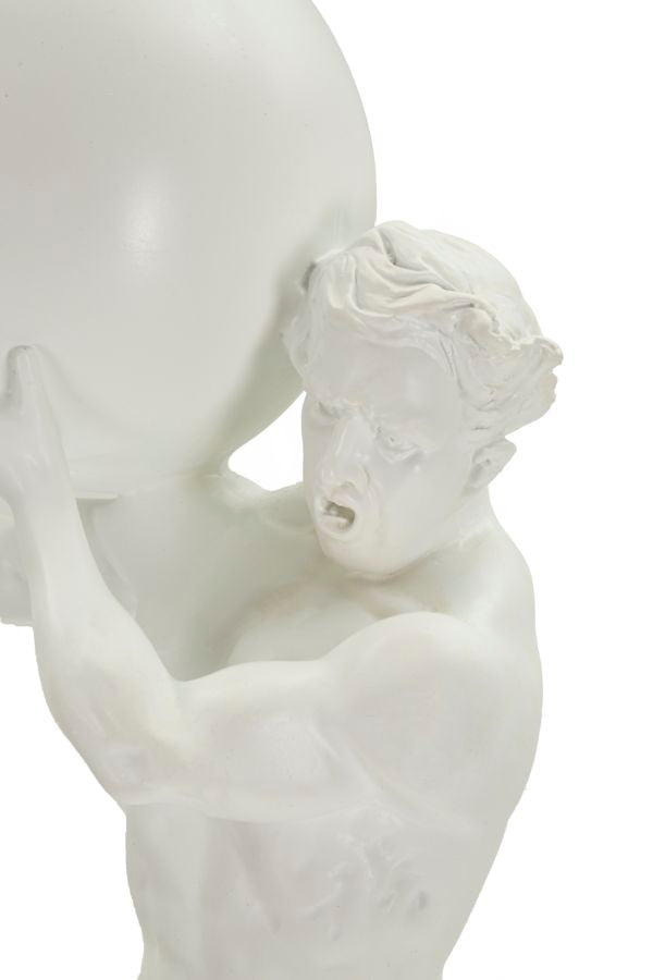 Atlas klasszikus fehér görög stílusú szobor 18X12,5X50 cm Dekorációs figura Mauro Ferretti
