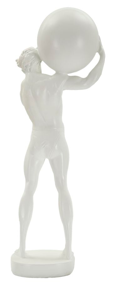 Atlas klasszikus fehér görög stílusú szobor 18X12,5X50 cm Dekorációs figura Mauro Ferretti