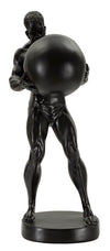 Atlas klasszikus fekete görög stílusú szobor 18,5X20,5X43,5 cm Dekorációs figura Mauro Ferretti