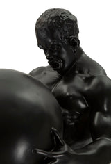 Atlas klasszikus fekete görög stílusú szobor 18,5X20,5X43,5 cm Dekorációs figura Mauro Ferretti