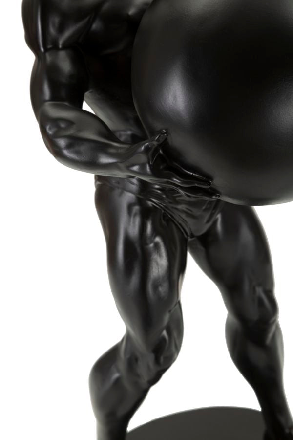 Atlas klasszikus fekete görög stílusú szobor 18,5X20,5X43,5 cm Dekorációs figura Mauro Ferretti