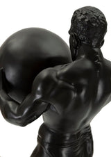 Atlas klasszikus fekete görög stílusú szobor 18,5X20,5X43,5 cm Dekorációs figura Mauro Ferretti