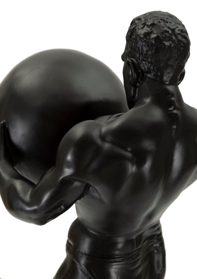 Atlas klasszikus fekete görög stílusú szobor 18,5X20,5X43,5 cm Dekorációs figura Mauro Ferretti