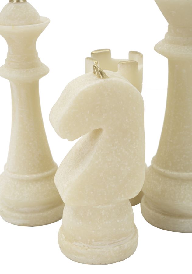 Dekor sakkfigura szett fehér színben 8 db szett Ø 4,4X9,2-4,3X13,3-5X16-X4,5X10,3 cm Dekorációs figura Mauro Ferretti