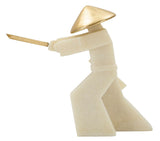 Modern Samurai szobor – fehér arany 34X12X30 cm Dekorációs figura Mauro Ferretti