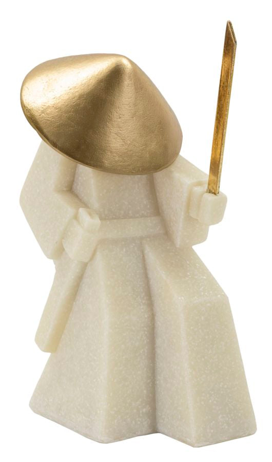 Modern Samurai szobor – fehér arany 14X9X24,5 cm Dekorációs figura Mauro Ferretti