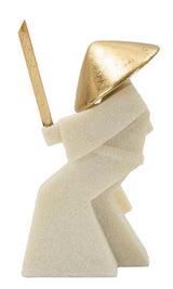 Modern Samurai szobor – fehér arany 14X9X24,5 cm Dekorációs figura Mauro Ferretti