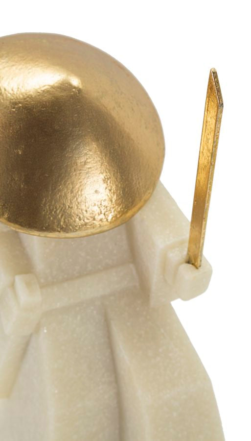 Modern Samurai szobor – fehér arany 14X9X24,5 cm Dekorációs figura Mauro Ferretti