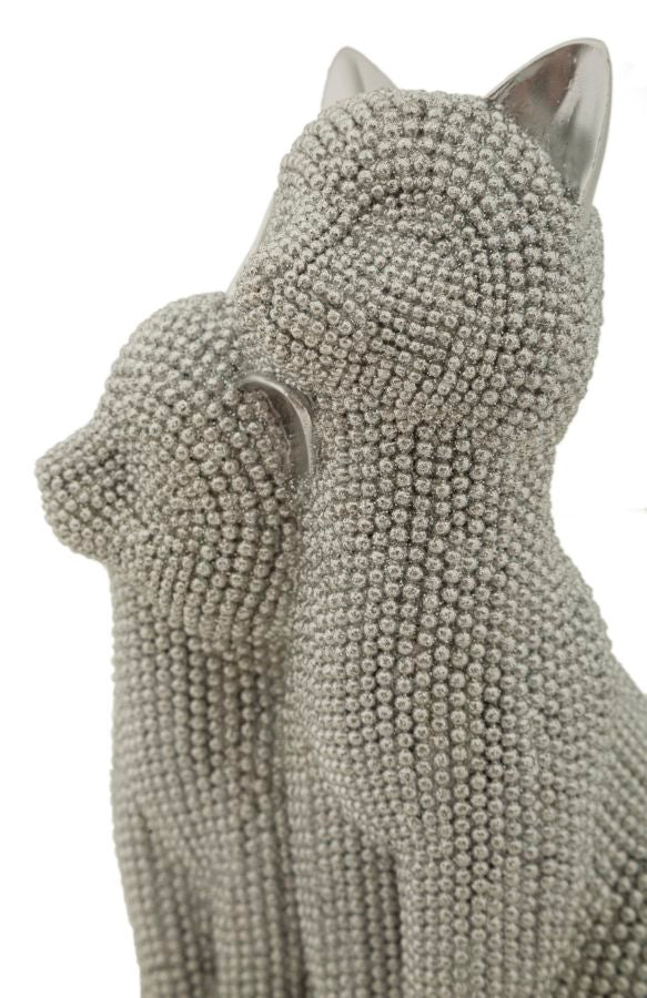 Ezüst cicapár szobor – 13x10x21 cm Dekorációs figura Mauro Ferretti