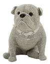 Ezüst gyöngyös bulldog dekoráció 17X11X14 cm Dekorációs figura Mauro Ferretti