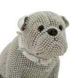 Ezüst gyöngyös bulldog dekoráció 17X11X14 cm Dekorációs figura Mauro Ferretti