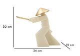 Modern Samurai szobor – fehér arany 34X12X30 cm Dekorációs figura Mauro Ferretti