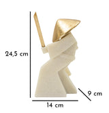 Modern Samurai szobor – fehér arany 14X9X24,5 cm Dekorációs figura Mauro Ferretti