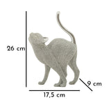 Modern ezüst macska szobor – 17,5x9x26 cm Dekorációs figura Mauro Ferretti
