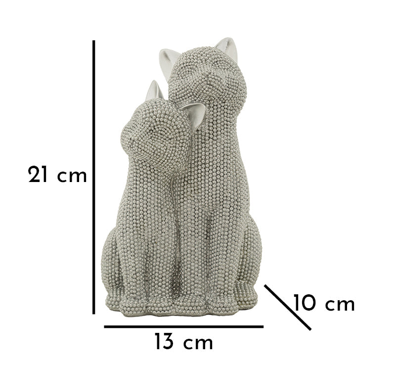 Ezüst cicapár szobor – 13x10x21 cm Dekorációs figura Mauro Ferretti