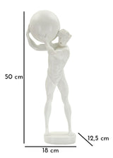 Atlas klasszikus fehér görög stílusú szobor 18X12,5X50 cm Dekorációs figura Mauro Ferretti