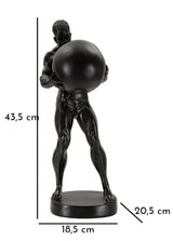 Atlas klasszikus fekete görög stílusú szobor 18,5X20,5X43,5 cm Dekorációs figura Mauro Ferretti