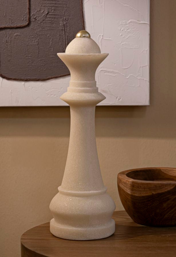 Dekoratív sakkfigura – királynő fehér színű dekoráció Ø 12X36 cm Dekorációs figura Mauro Ferretti