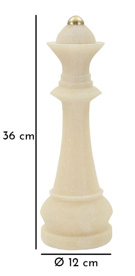 Dekoratív sakkfigura – királynő fehér színű dekoráció Ø 12X36 cm Dekorációs figura Mauro Ferretti
