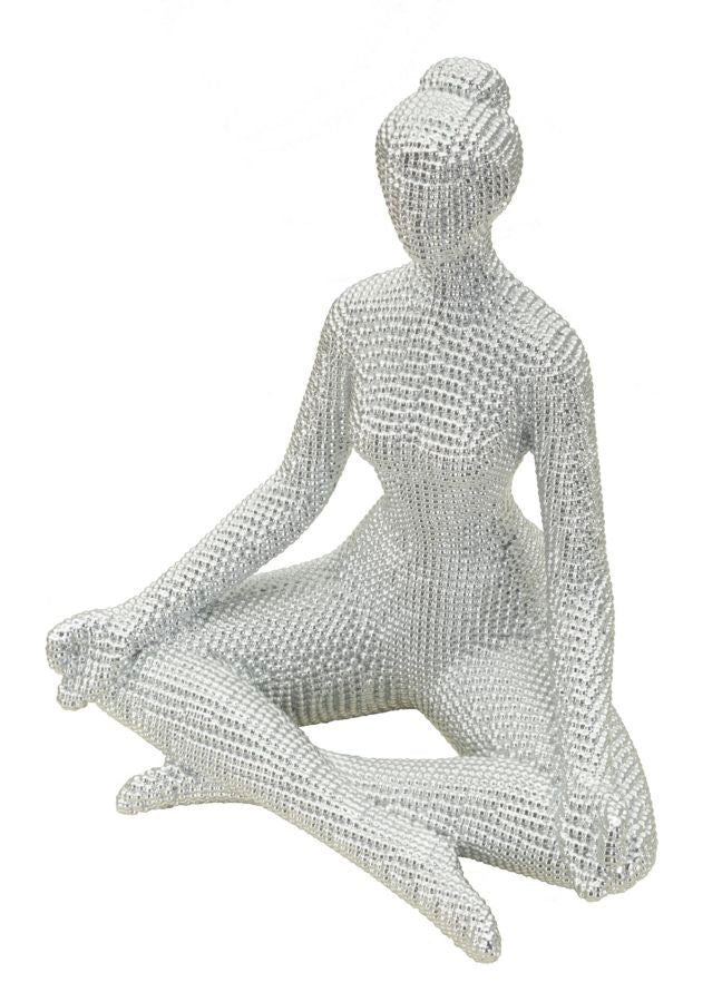 YOGA WOMAN SILVER CM 20,5X15,5X23 Dekorációs figura Mauro Ferretti
