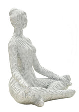 YOGA WOMAN SILVER CM 20,5X15,5X23 Dekorációs figura Mauro Ferretti