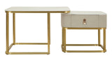 Modern dohányzóasztal lerakóasztallal Ivory & Or – krém és arany Modern lerakóasztal Mauro Ferretti