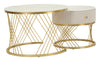Modern dohányzóasztal lerakóasztallal Beige Doré – krém és arany Modern lerakóasztal Mauro Ferretti