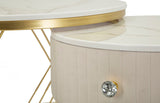 Modern dohányzóasztal lerakóasztallal Beige Doré – krém és arany Modern lerakóasztal Mauro Ferretti